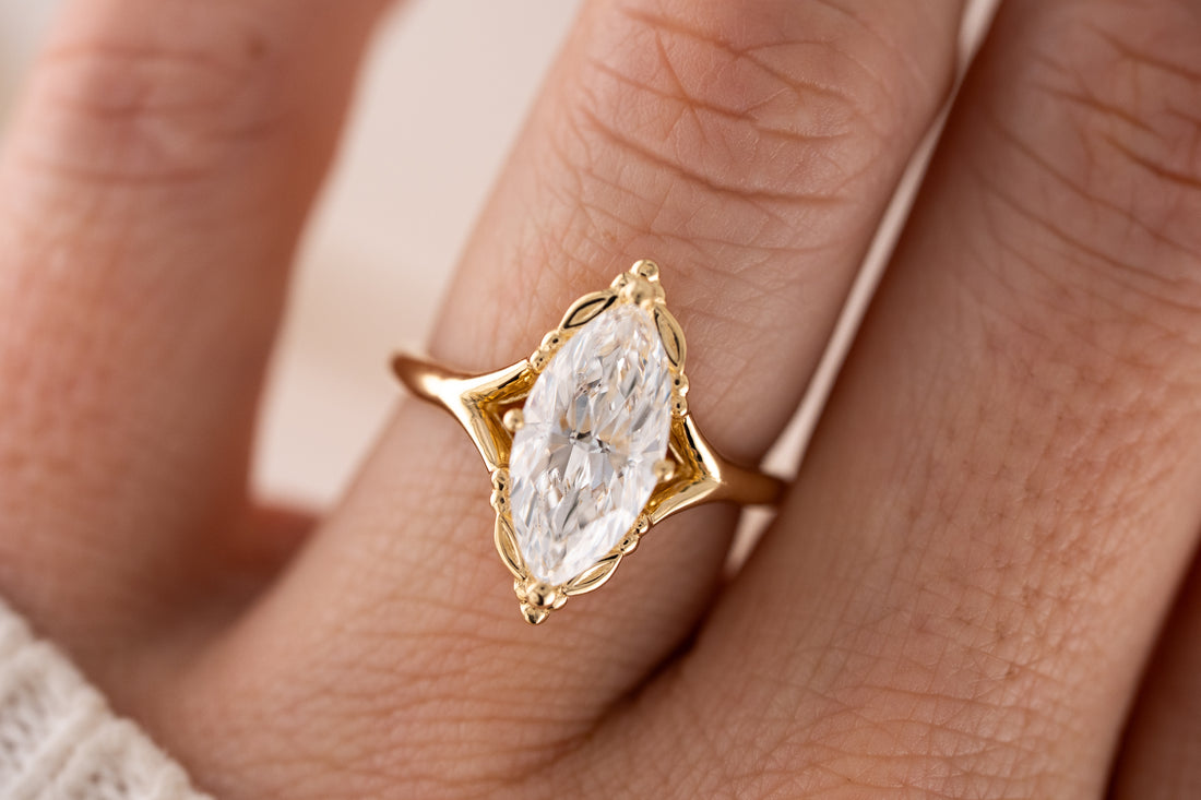 The Everlight Ring (The Garden Version) | 2.5 CT Marquise Diamond
