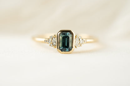 The Wisp Ring | 0.63 CT Emerald Cut Montana Sapphire