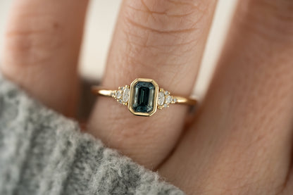 The Wisp Ring | 0.63 CT Emerald Cut Montana Sapphire