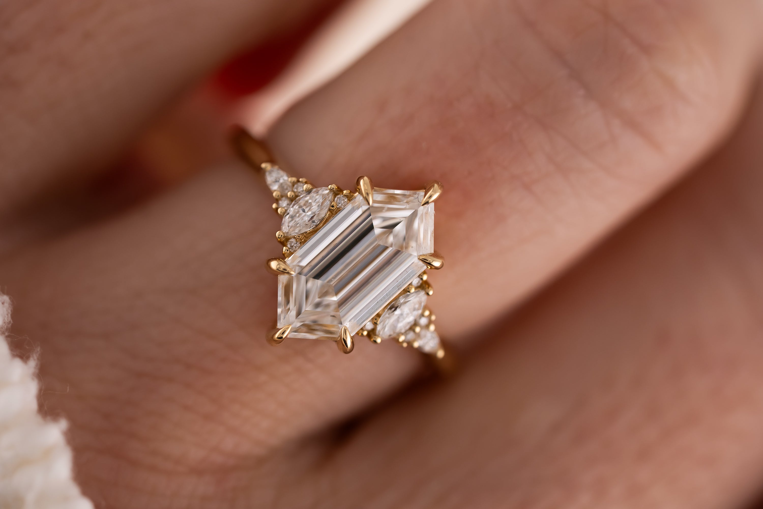 The Low Maeve Ring | 2 CT Elongated Hexagon Diamond - Lavender Creek Gems 