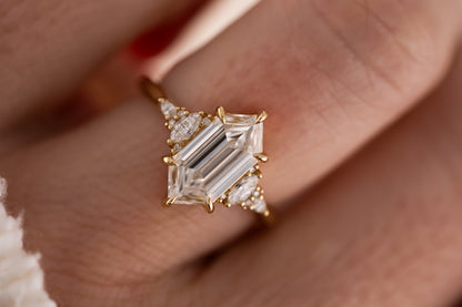 The Low Maeve Ring | 2 CT Elongated Hexagon Diamond - Lavender Creek Gems 