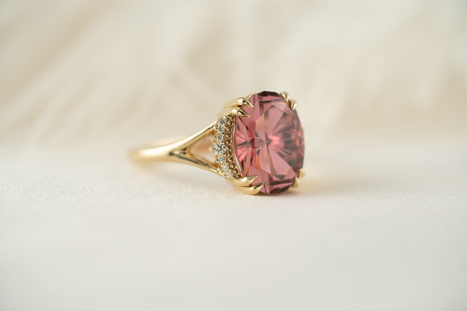 The Serendipity Ring | 4.39 CT Oval Starbrite™ Pink Tourmaline