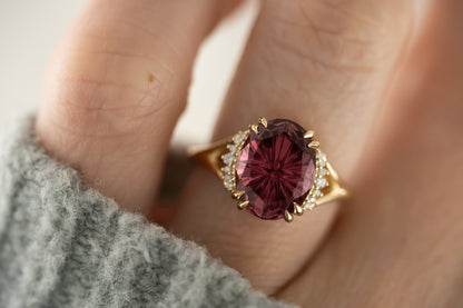 The Serendipity Ring | 4.39 CT Oval Starbrite™ Pink Tourmaline