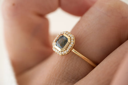 The Gardenia Ring | 1 CT Square Regal Radiant™ Light Blue Montana Sapphire - Lavender Creek Gems 