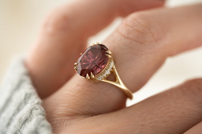 The Serendipity Ring | 4.39 CT Oval Starbrite™ Pink Tourmaline