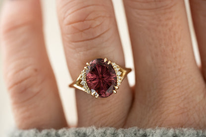 The Serendipity Ring | 4.39 CT Oval Starbrite™ Pink Tourmaline