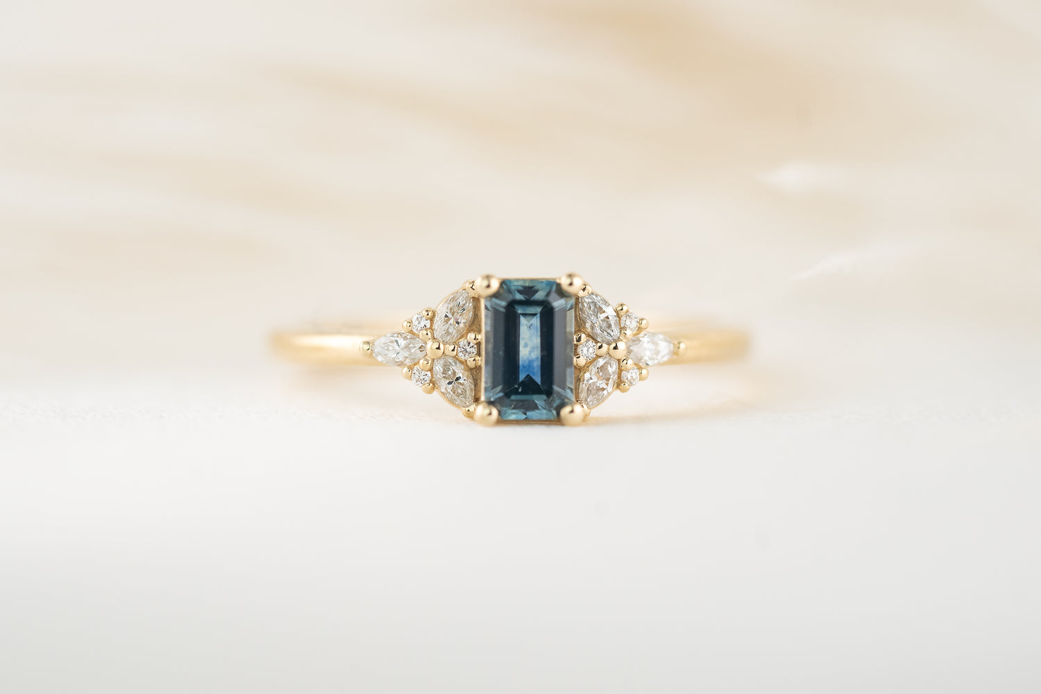 The Meadow Ring | Emerald Cut Montana Sapphire - Lavender Creek Gems 