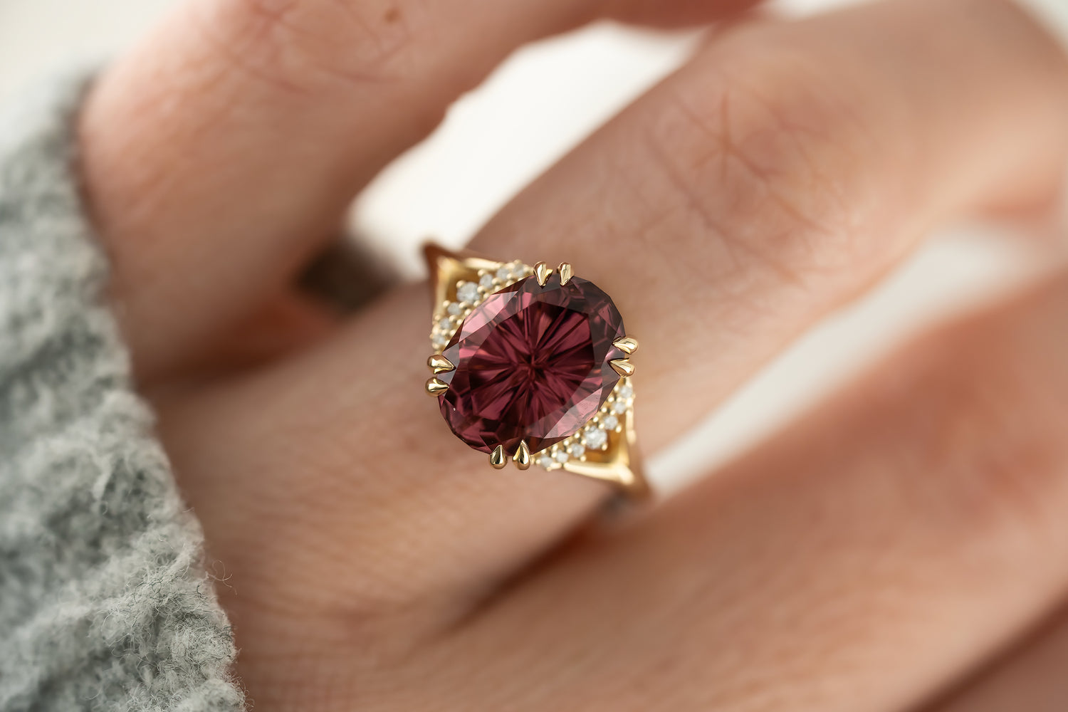 The Serendipity Ring | 4.39 CT Oval Starbrite™ Pink Tourmaline