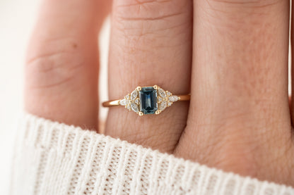 The Meadow Ring | Emerald Cut Montana Sapphire - Lavender Creek Gems 