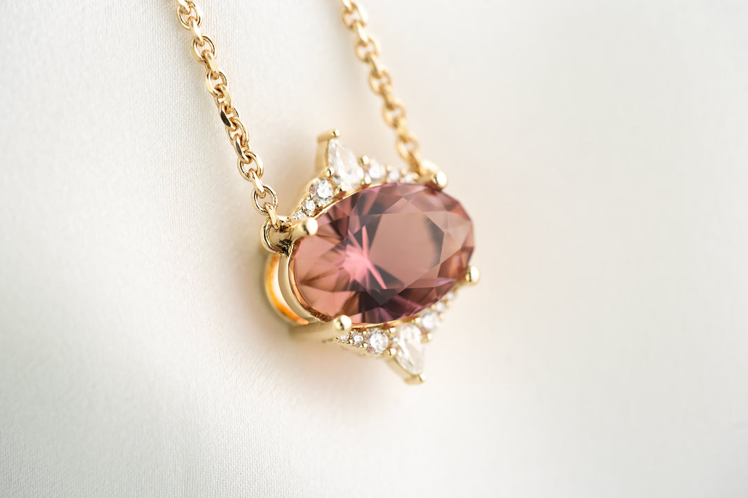 The Thalia Necklace - 5.8 CT Oval Pink Tourmaline