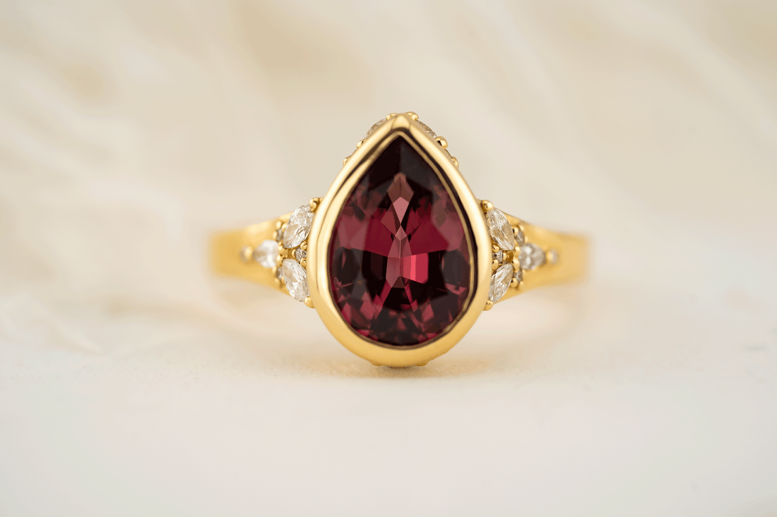 The Daylight Ring | 2.51 Pear Cut Red Spinel - Lavender Creek Gems