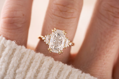 The Maeve Ring | 4.05 CT Elongated Cushion Diamond - Lavender Creek Gems 