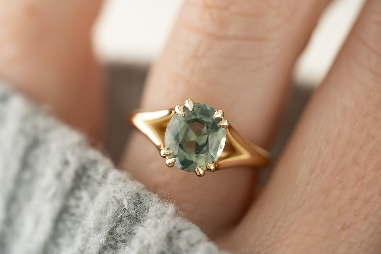 The Weaver Ring | 2.79 CT Oval Teal Sapphire