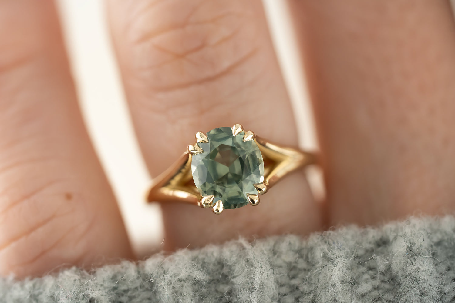 The Weaver Ring | 2.79 CT Oval Teal Sapphire