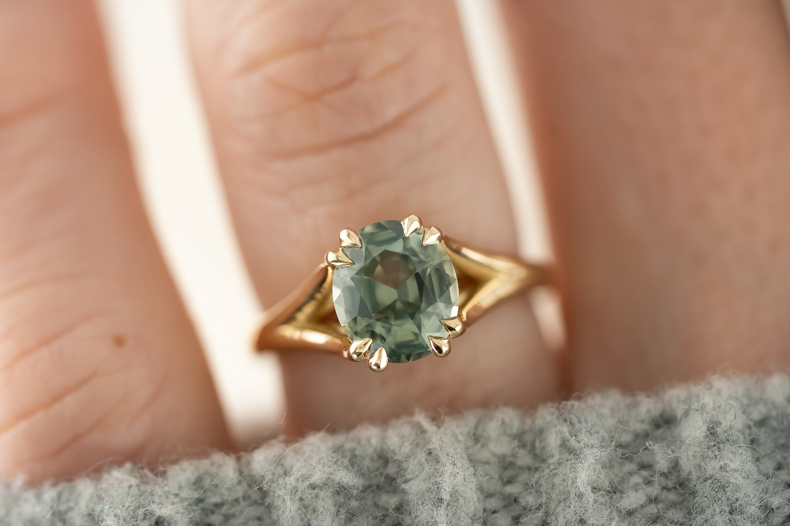 The Weaver Ring | 2.79 CT Oval Teal Sapphire - Lavender Creek Gems 