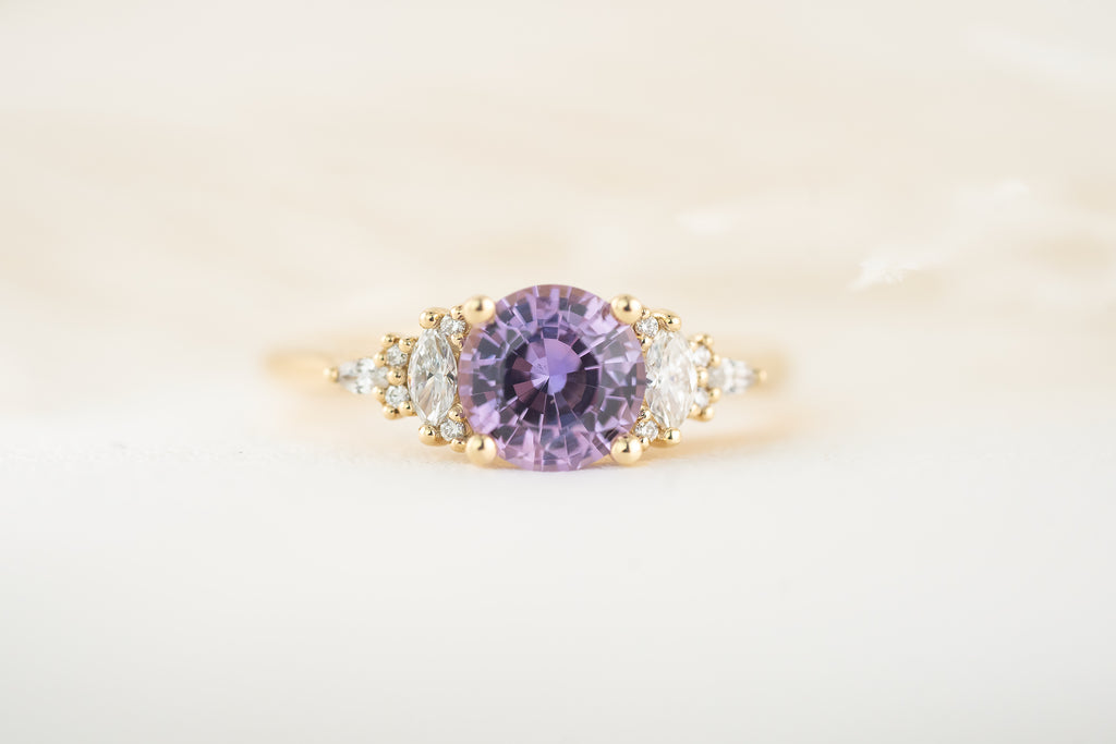 The Maeve Ring | 1.47 CT Round Purple Sapphire - Lavender Creek Gems 