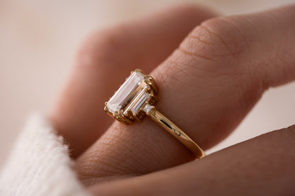 The Mira Ring | 2.55 CT Rectangular Scissor Cut Diamond - Lavender Creek Gems 