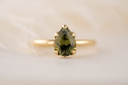 The Secret Garden Ring | 2.09 CT Pear Green Sapphire