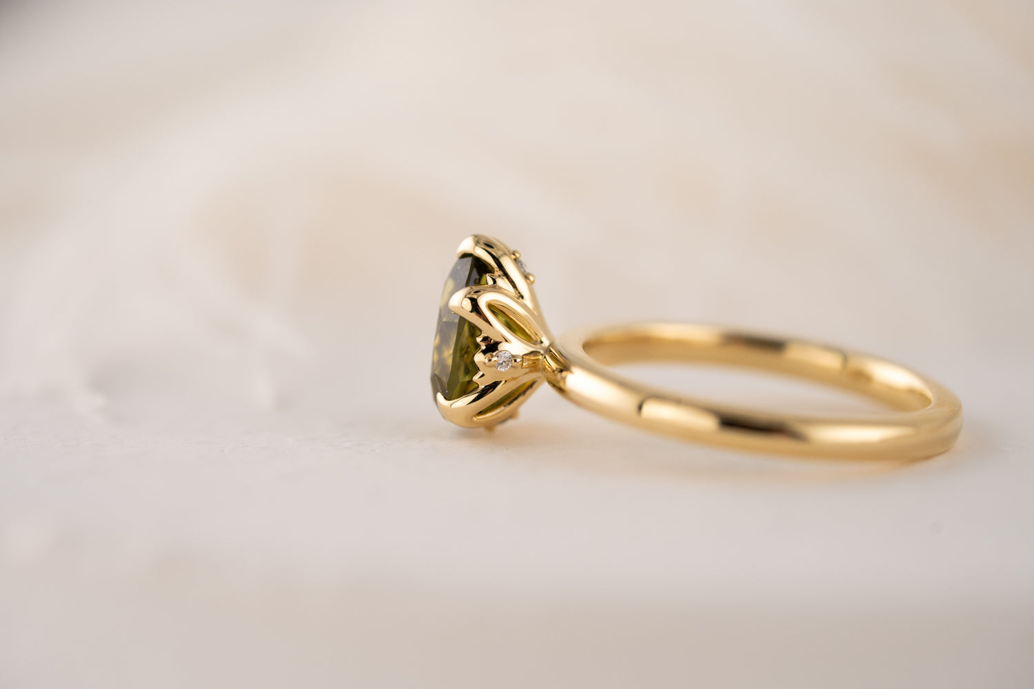 The Secret Garden Ring | 2.09 CT Pear Green Sapphire