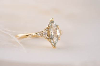 The Maeve Ring | 1.7 CT Marquise Mint Sapphire