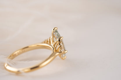 The Maeve Ring | 1.7 CT Marquise Mint Sapphire
