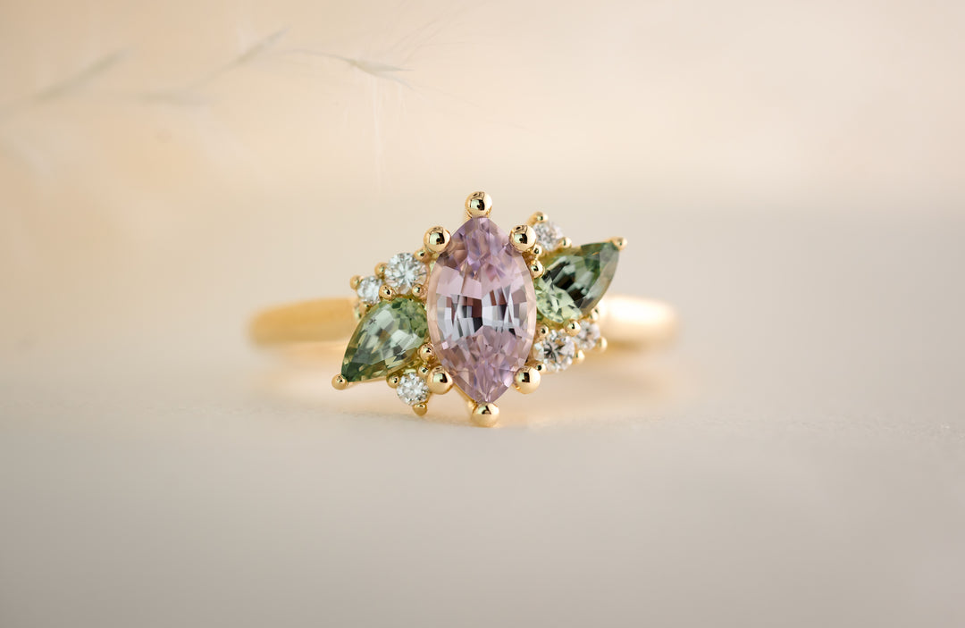 The Fleur 1.13 CT Marquise Cut Purple Sapphire Ring