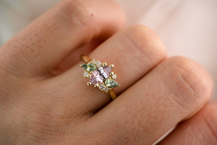 The Fleur 1.13 CT Marquise Cut Purple Sapphire Ring