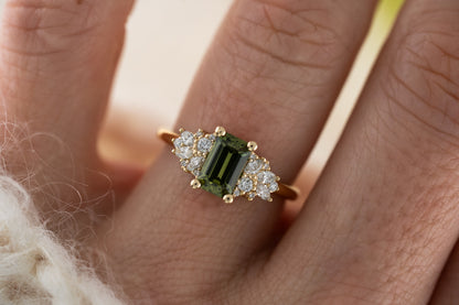 The Rosalie Ring | 1.26 CT Emerald Cut Green Sapphire