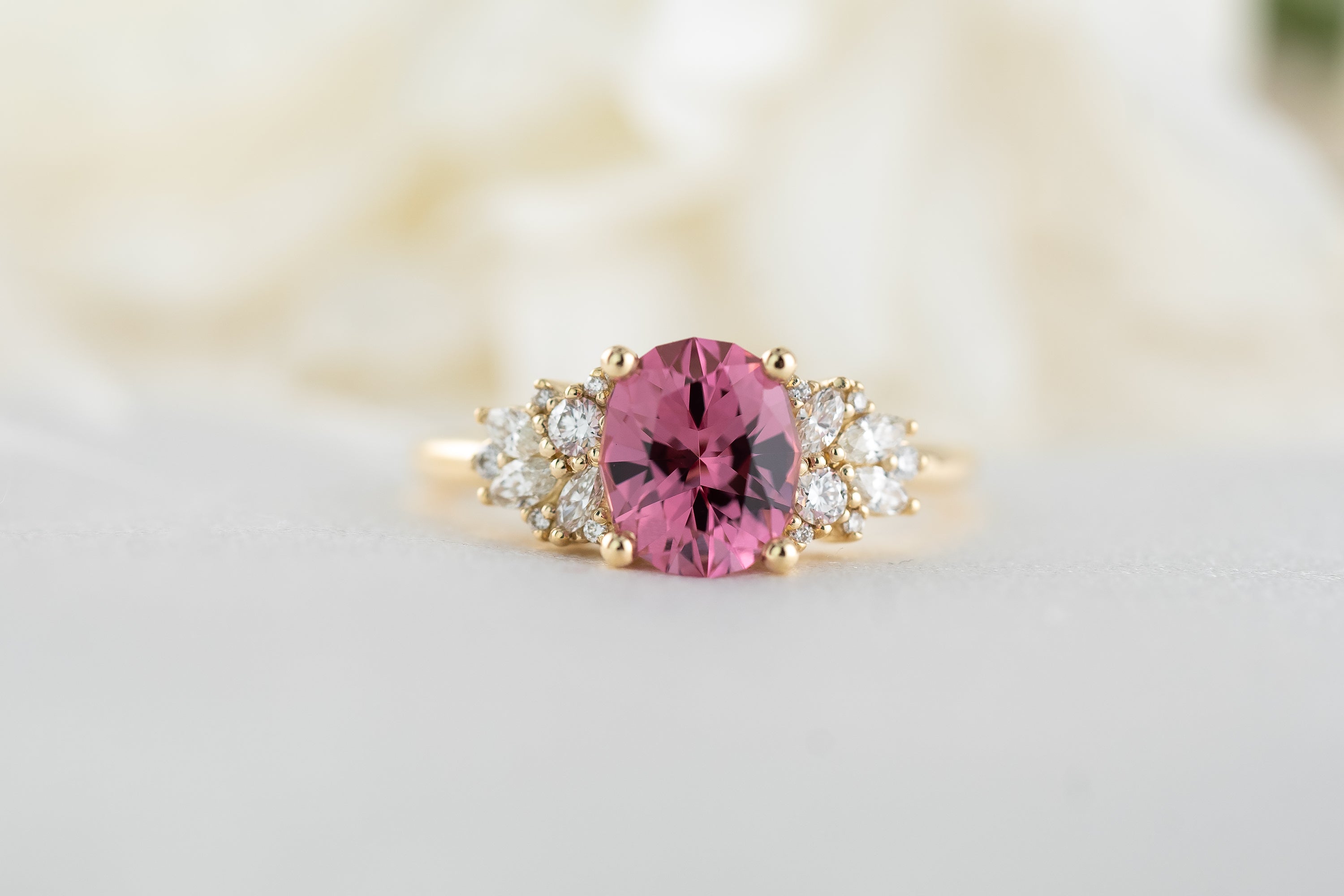 The Rosalie Ring | 2 CT Oval Pink Spinel - Lavender Creek Gems 