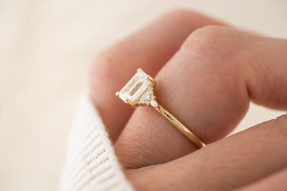 The Maeve Ring | 1.5 CT Emerald Cut Lab Diamond - Lavender Creek Gems 