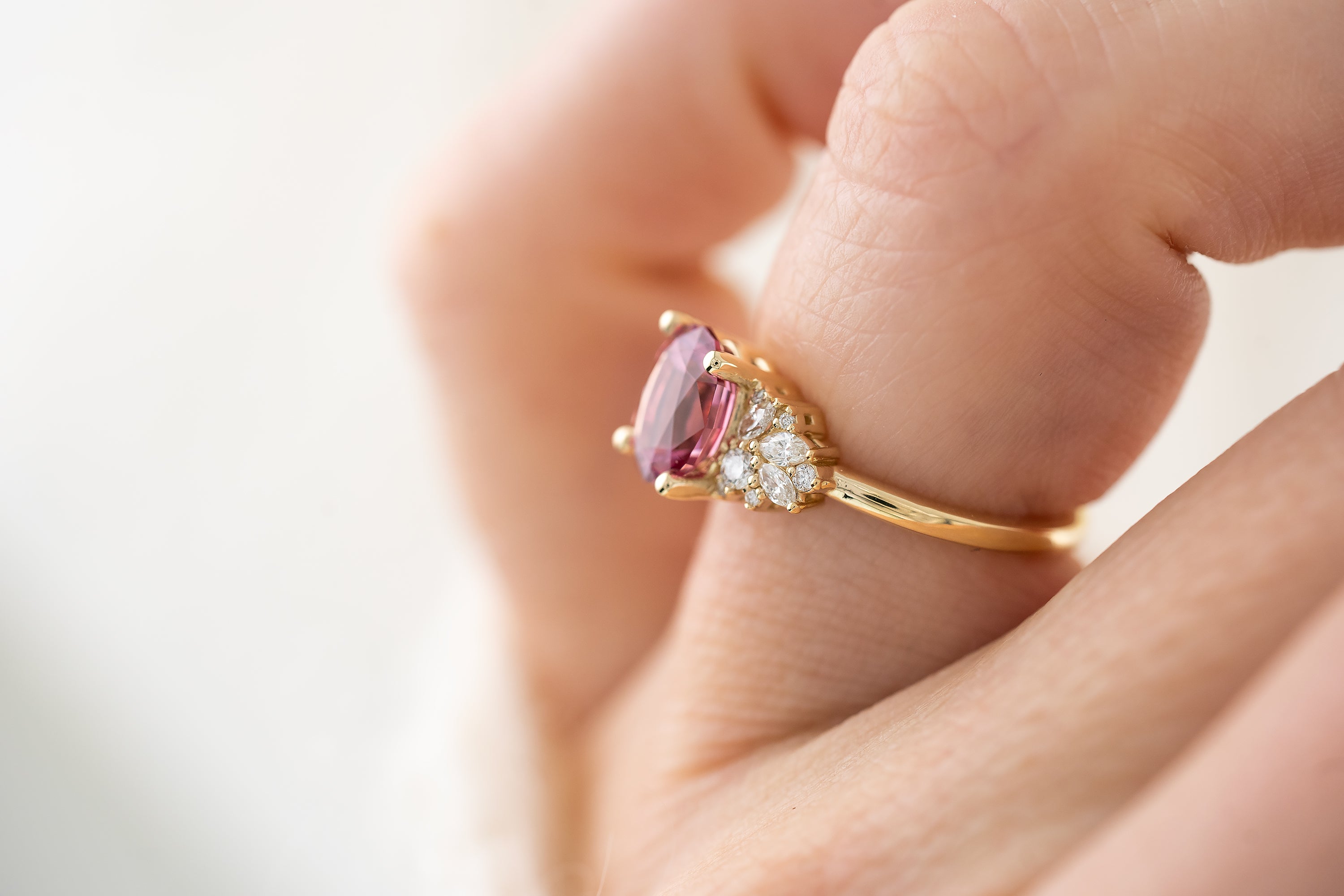 The Rosalie Ring | 2 CT Oval Pink Spinel - Lavender Creek Gems 
