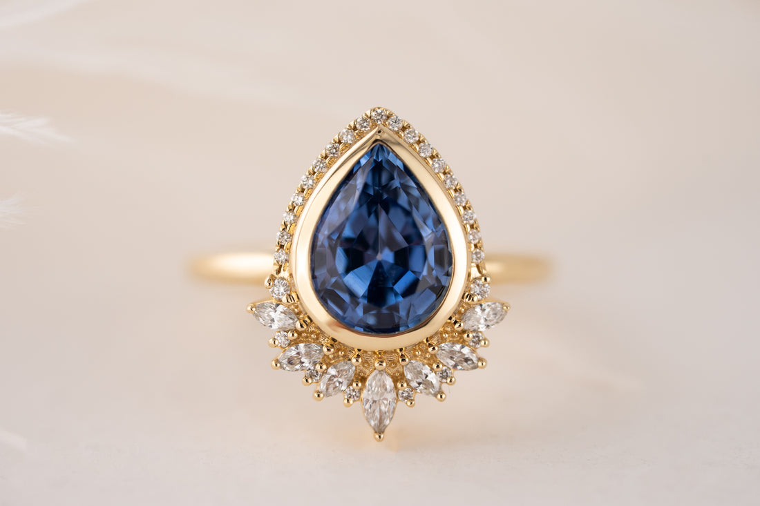 The Penelope Ring | 2.78 CT Pear Blue Sapphire