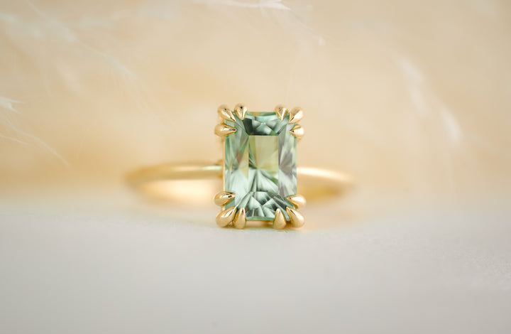 The Thalassa 2.61 CT Radiant Mint Green Tourmaline Ring