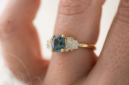 The Rosalie Ring | 1.66 CT Oval Blue Sapphire