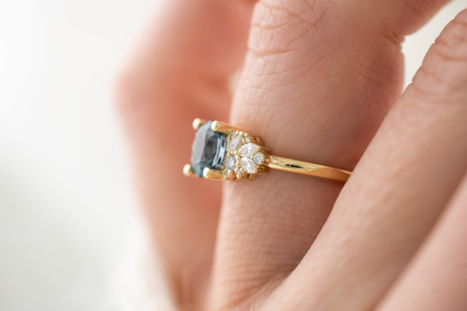 The Rosalie Ring | 1.66 CT Oval Blue Sapphire