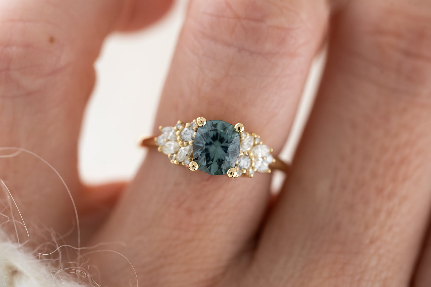 The Rosalie Ring | 1.66 CT Oval Blue Sapphire