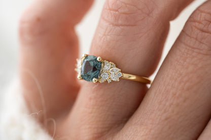 The Rosalie Ring | 1.66 CT Oval Blue Sapphire