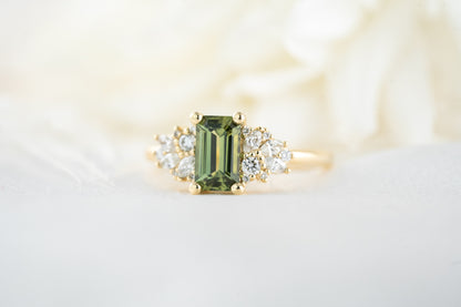 The Rosalie Ring | 1.26 CT Emerald Cut Green Sapphire