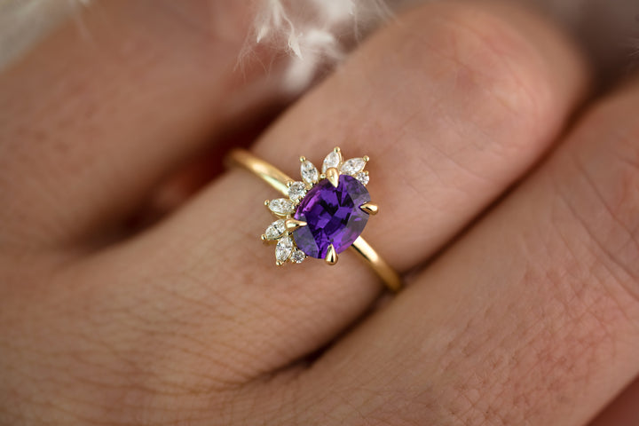 The Jade 1.41 CT Purple Oval Sapphire Ring