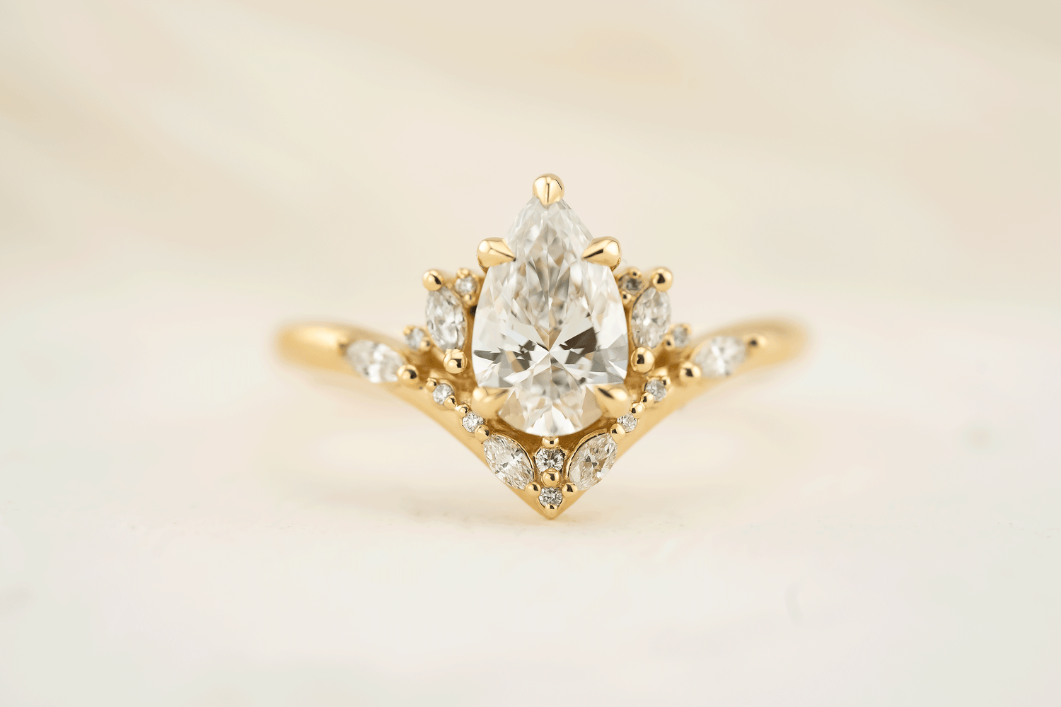 The Aurora Ring | 1 CT Pear Diamond | Ready to Ship