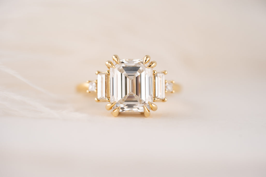 The Mira Ring | 4.11 CT Emerald Cut Diamond
