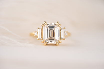 The Mira Ring | 4.11 CT Emerald Cut Diamond