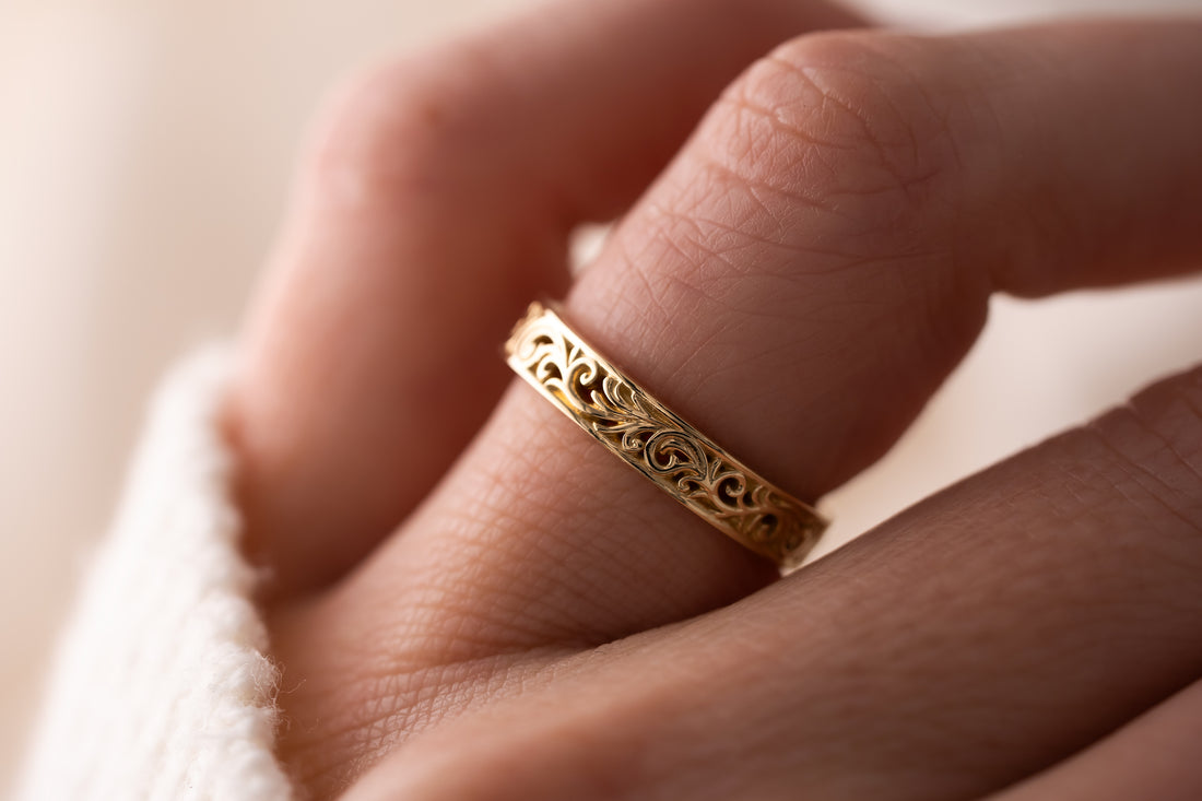 The Gilded Scroll Band - Lavender Creek Gems 