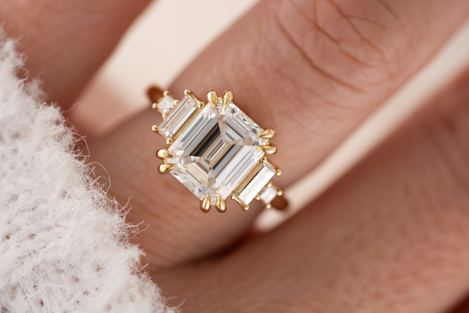 The Mira Ring | 4.11 CT Emerald Cut Diamond