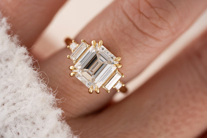 The Mira Ring | 4.11 CT Emerald Cut Diamond