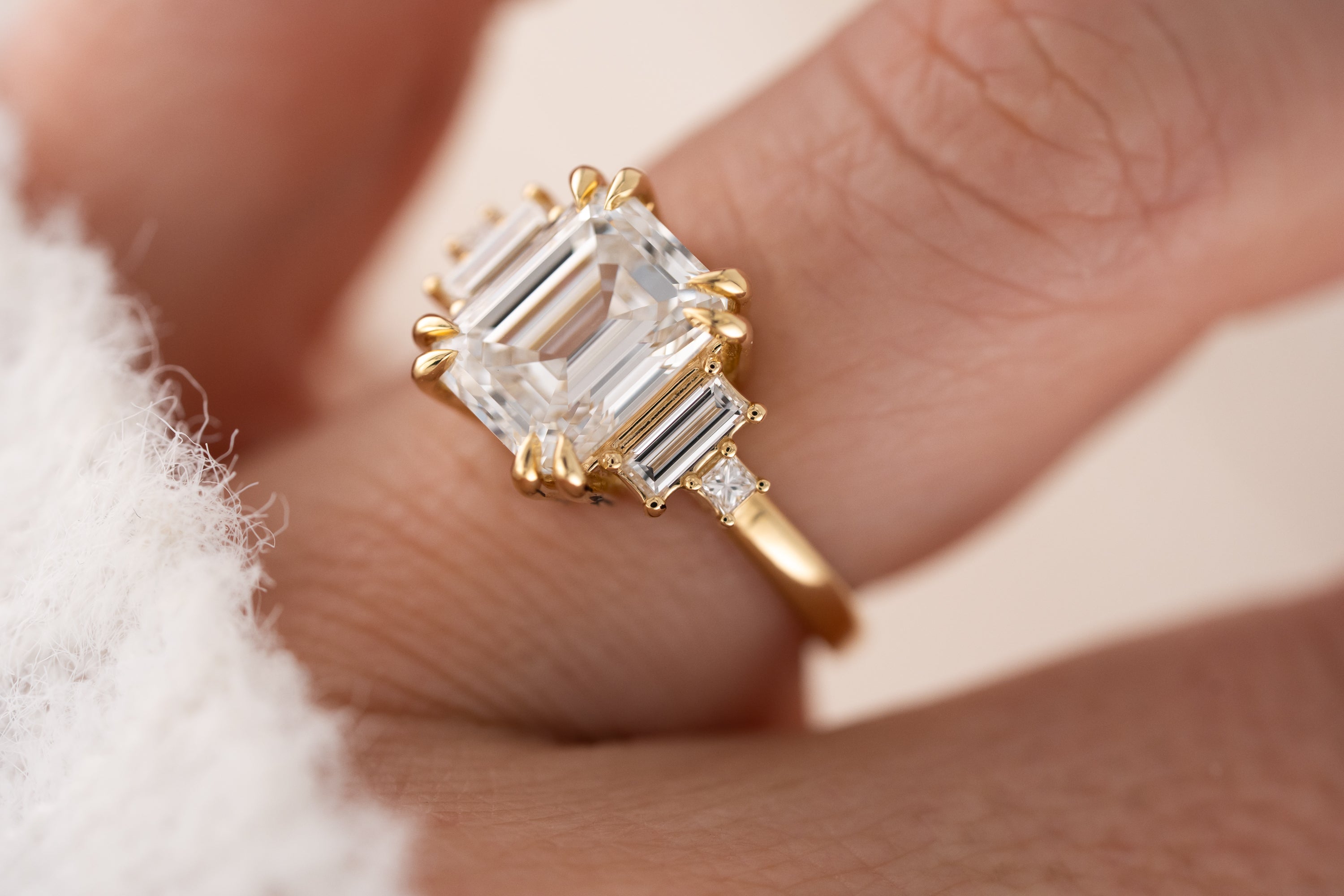 The Mira Ring | 4.11 CT Emerald Cut Diamond