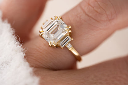 The Mira Ring | 4.11 CT Emerald Cut Diamond