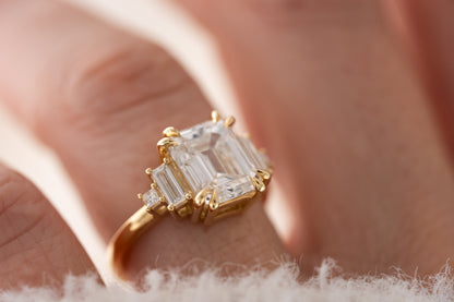 The Mira Ring | 4.11 CT Emerald Cut Diamond