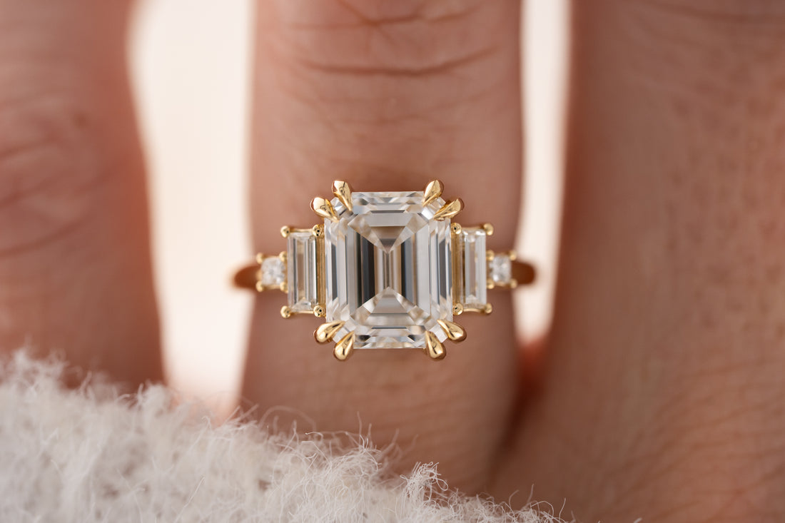 The Mira Ring | 4.11 CT Emerald Cut Diamond