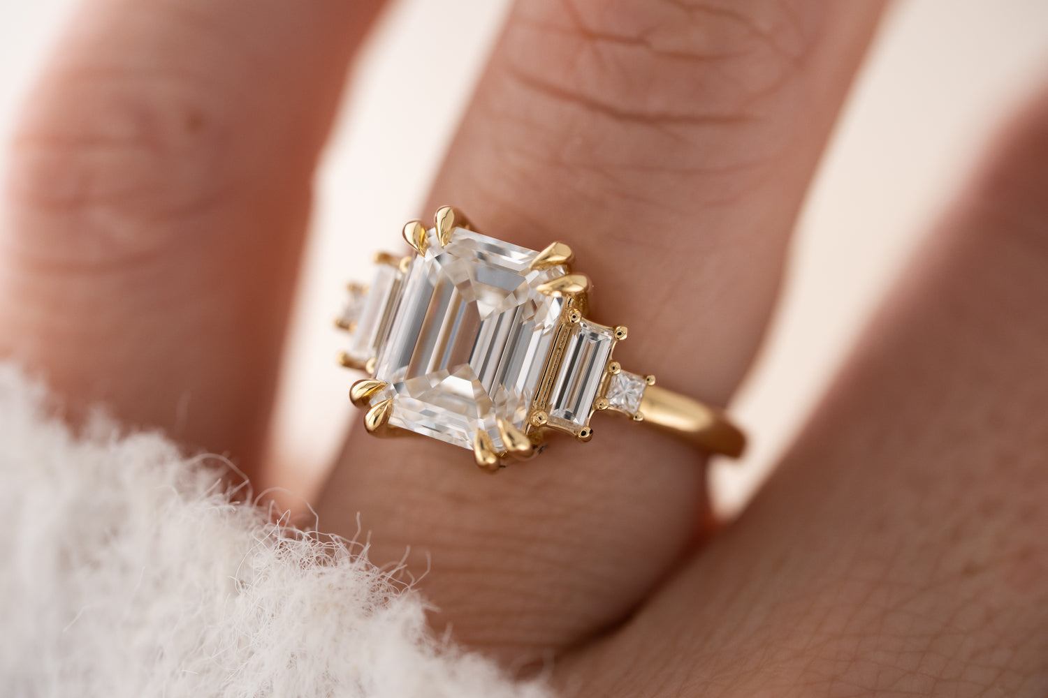The Mira Ring | 4.11 CT Emerald Cut Diamond